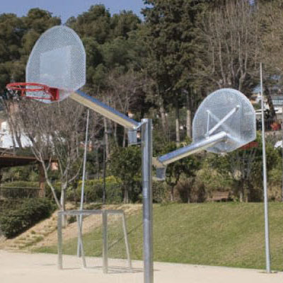 ANTI-VANDALISM DOUBLE BASKETBALL POLES SET