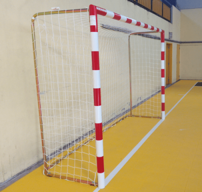 MINI PORTERIA DE BALONMANO con PERFIL REDONDO EN ALUMINIO LACADO