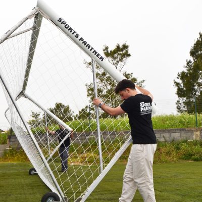 Baliza Futebol 7 amovível (inclui rodas) 100% Alumínio com “Strong Corner System”