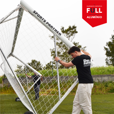 Removable 7-a-side Soccer Goal (includes wheels) Made of 100% Aluminum with the “Strong Corner System”